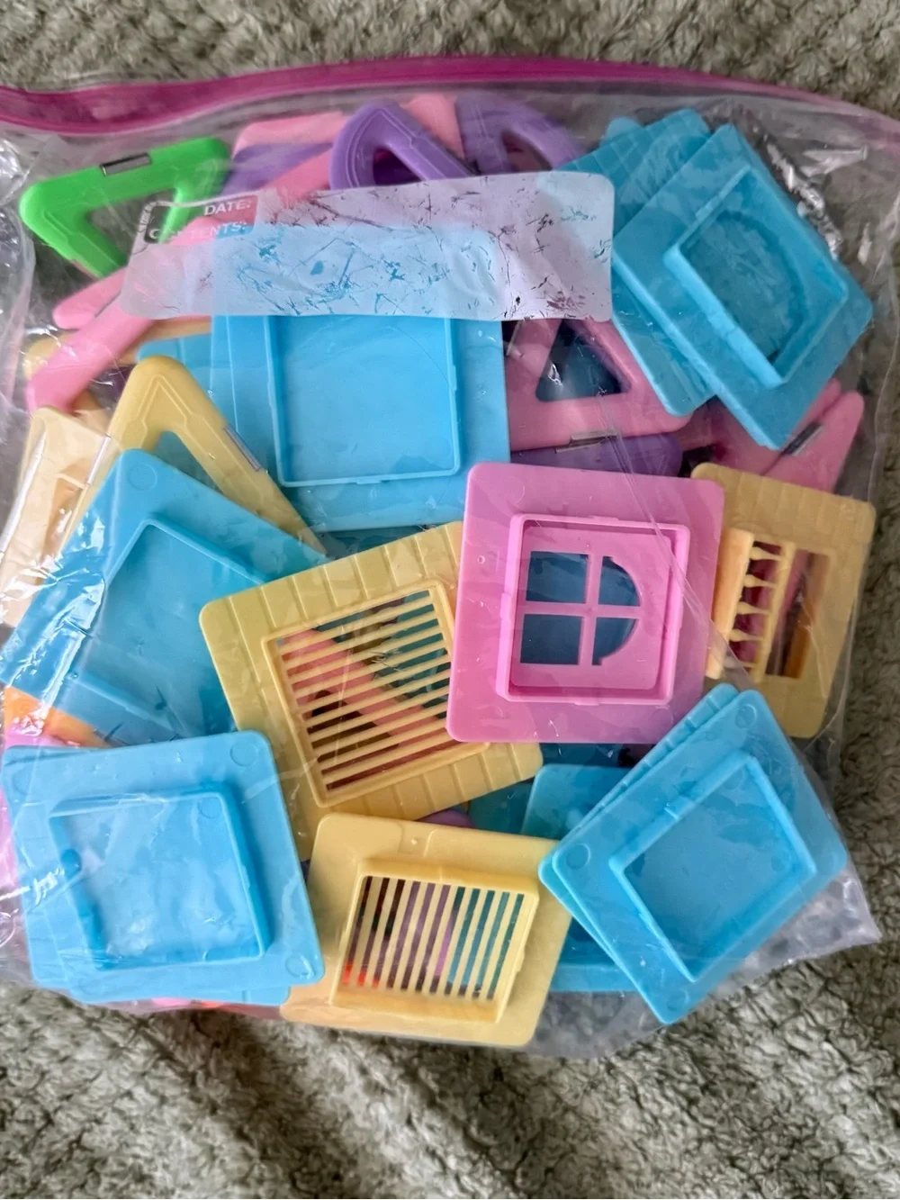 Colorful Magnetic Building Tiles Set - Pastel Shapes
